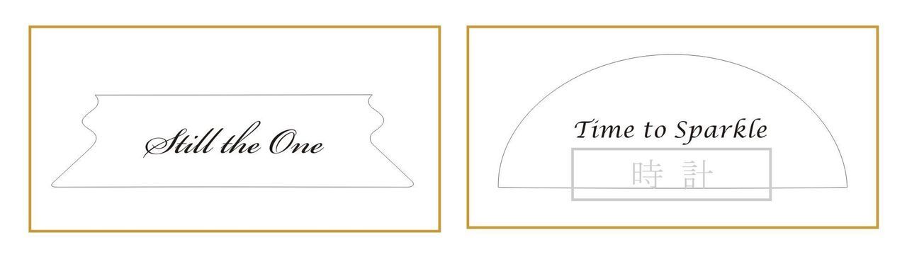 温かみのあるナラティブ（物語調）な英文メッセージを、お名前と共に名入れ彫刻した2つのクリスタルクロックのサンプル写真。感謝や絆を綴った手書き風のフォントや情緒的な書体が、時計の透明感と調和し、世界に一つだけの物語を贈るような感動的なバースデーギフトのイメージ。